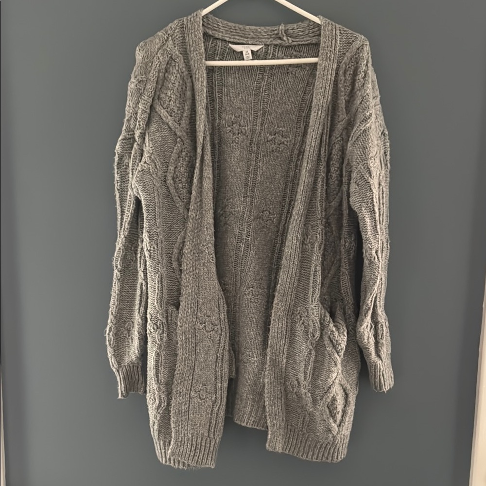 Gray Cable Knit Women's Sweater